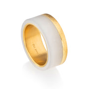 Todd Reed ring in 18k yellow gold and white jade